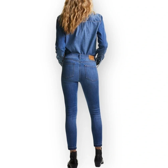 Denim Forum The Nico Mid Rise Skinny Crop in Medium Lagoon  26 - Picture 3 of 12